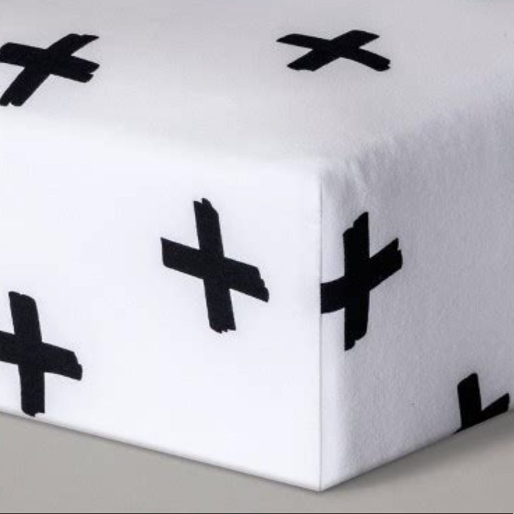 3/$15 Cloud Island Crib Sheet Black/White